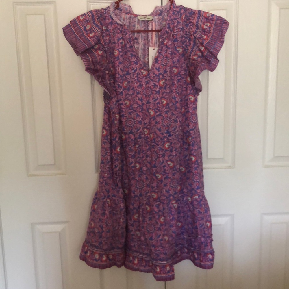 Vineyard Vines Lavender and Pink Mini Dress size L; NWT